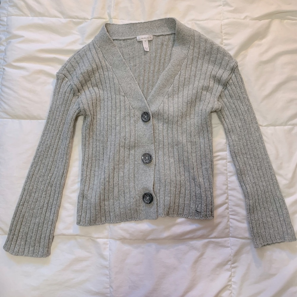 Leigh Grey Knot Cropped Cardigan